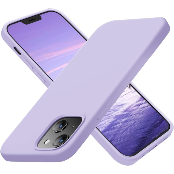 Suunniteltu iPhone 13 case, Purple Silicone Ultra Slim Shockproo