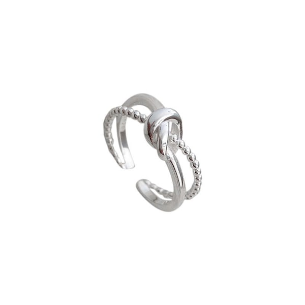 Justerbara silverringar för kvinnor, 925 sterling silver kors öppna ringar, enkla silverfingerringar,