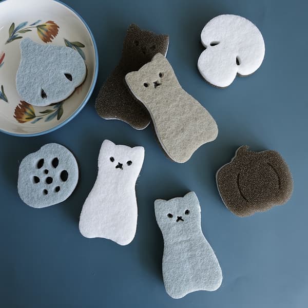 4 st/set söta kattformade svampar skurplattor diskning hög de