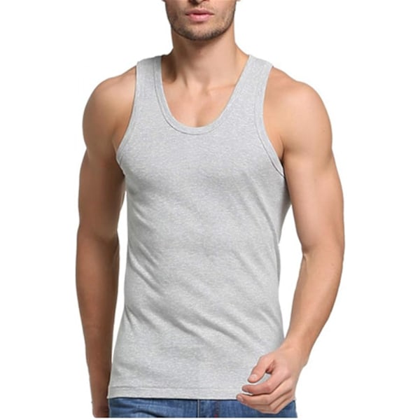 3 stk. Sommer Herre Bomuld Komfort Grå Undertrøje (XL Størrelse) Herre Tank Top