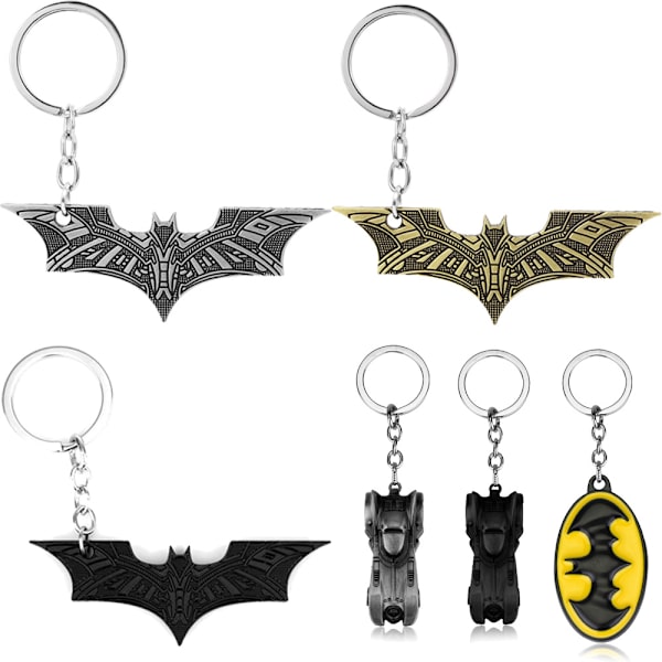 Batman nøglering i gummi fra Comics, sort og gul kombination R