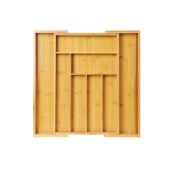 Bambu bestickbricka 6-8 fack redskapshållare för låda，Stor Expanda