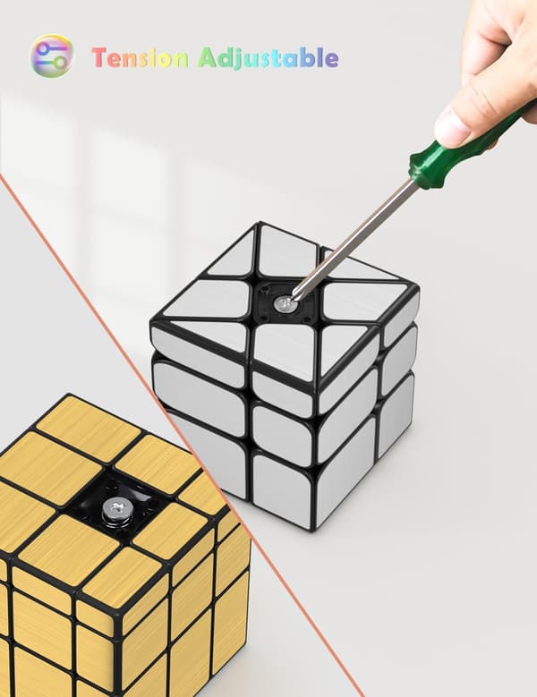 Speed ​​Cube Set med 2 gull speil S-kube, sølv vind speil kube