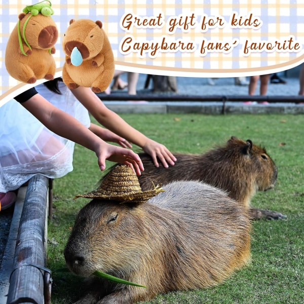 2 stk. søde capybara-bamser - nuttede 9'' capybara-plys
