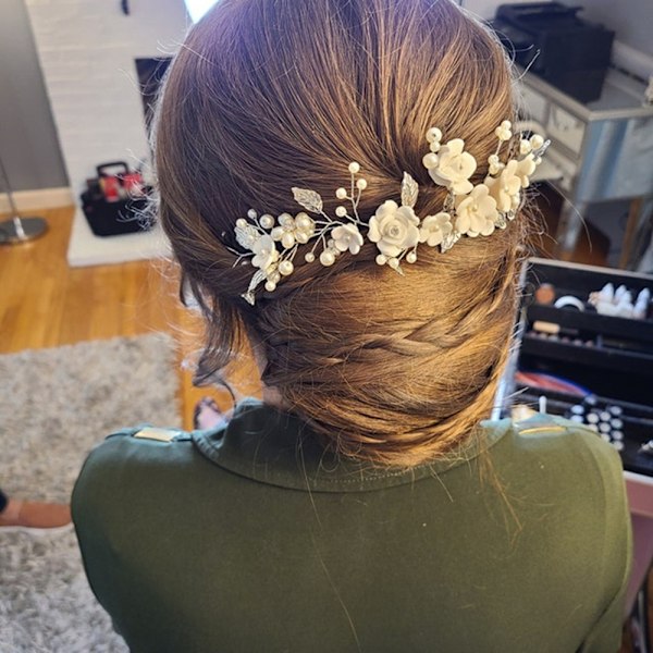Sølv#E Bryllup Krystall Hårranker Blomst Blad Hårpynt Bryllup Hårtilbehør For Brud
