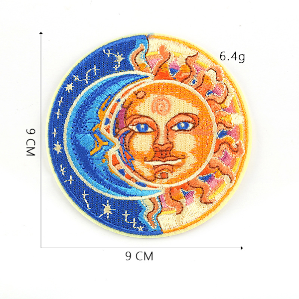 Patch broderad applikation sol måne och stjärnor patch - strykjärn på