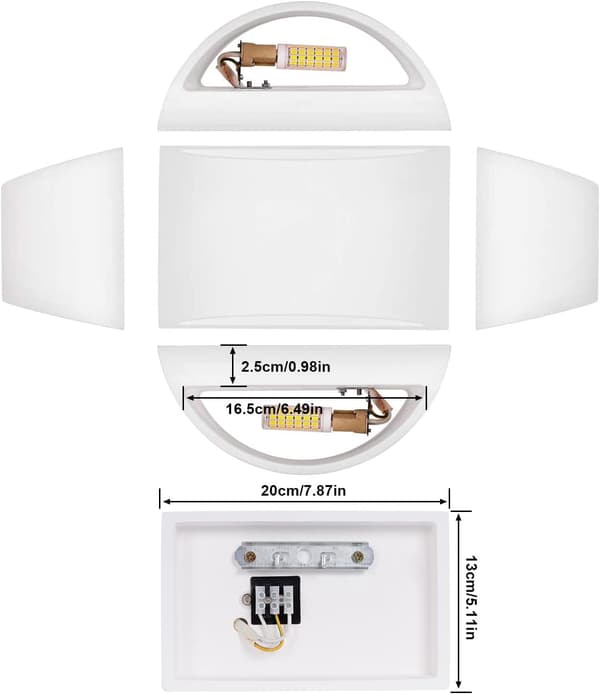 LED-vägglampa inomhus modern vit gipsväggbricka 14W varm W