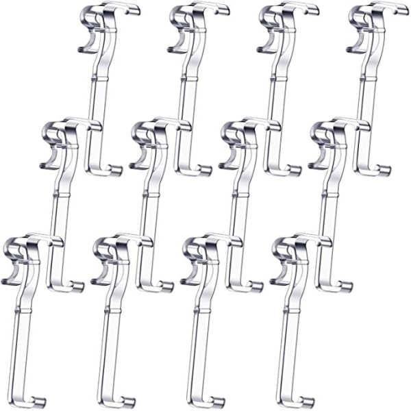 10 stk. 2,5 tommer Valance Clips Vinduesgardin Clips Klar Plastik