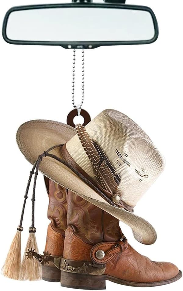 Cowboy støvle bilindretning, sødt tilbehør til bakspejlet