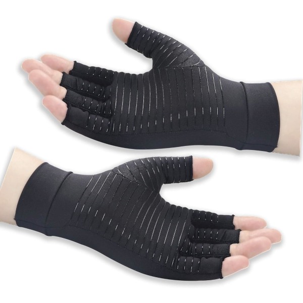 2-pack koppar artrit kompressionshandskar kvinnor män avlasta hand