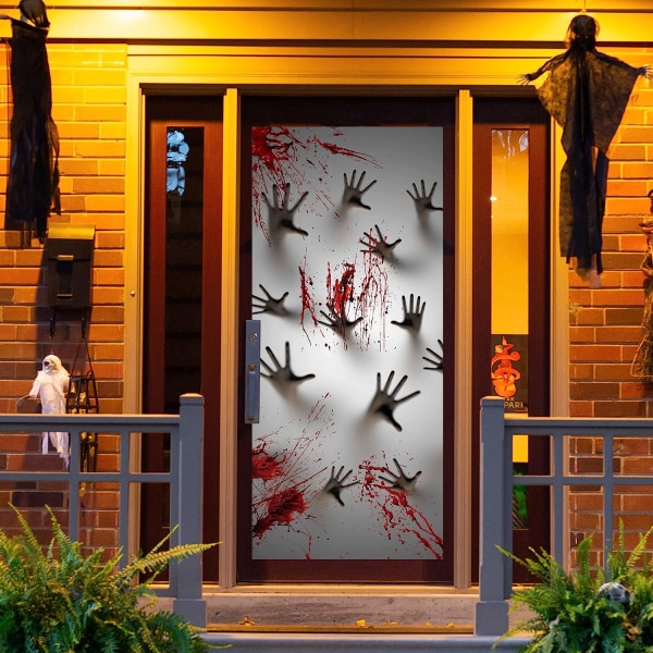 Halloween Spøkelseshus Dekorasjon Vindu Dør Deksel Zombie Hender 72X30 Tommer