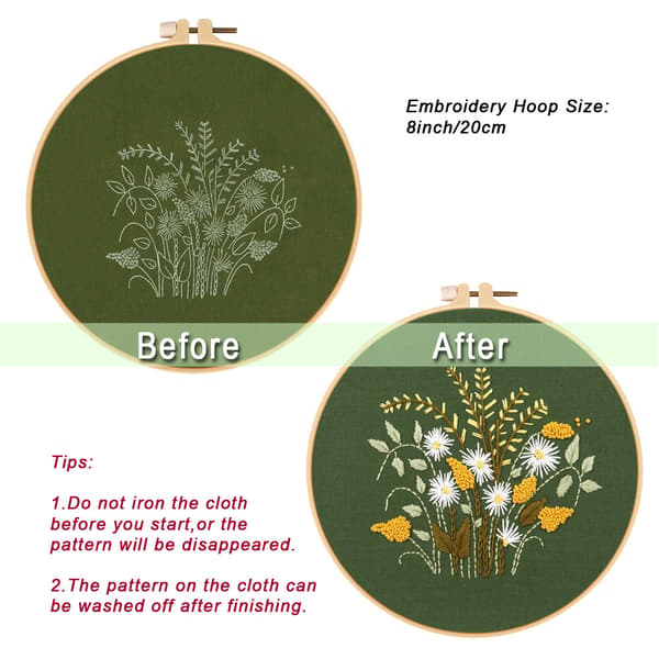 4 Broderi Starter Kit, Broderi Garn Kit, Broderi Beg