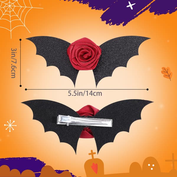 4 Halloween-kampausta, Devil Bat Ears -hiuspidikkeet, siivekäs hiuspidike