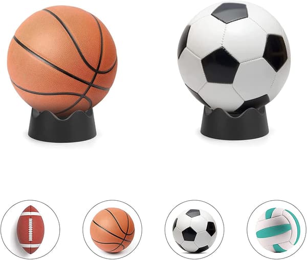 2-delad bolldisplayställ bollhållare, basketbolldisplayställ