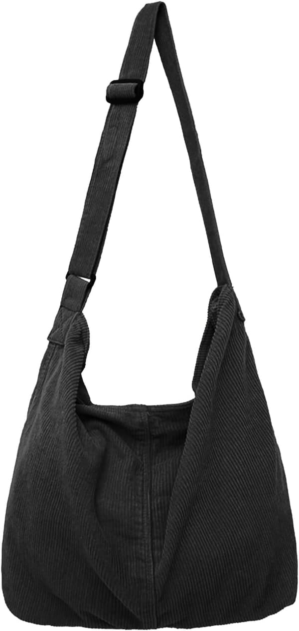 Axelväska i manchester, unisex Svart