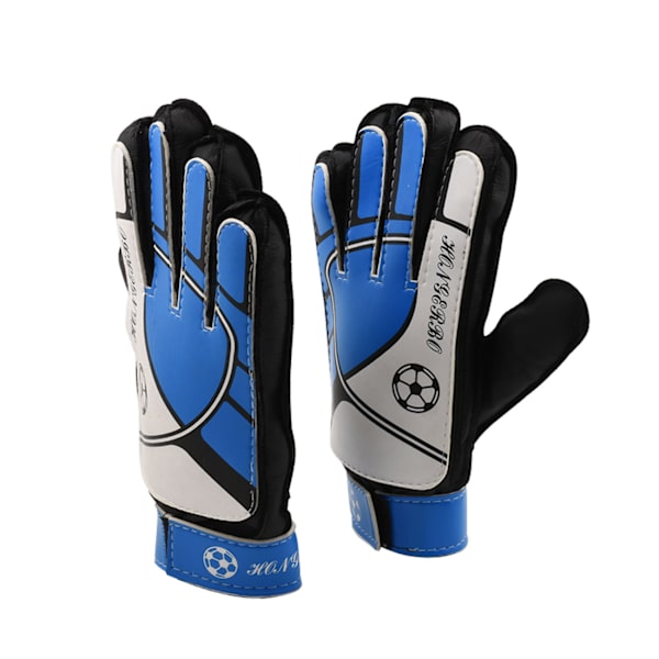 Børne Fodbold Handsker, Ungdoms Forbedret Greb Silikon Wide Receiver Handsker - Ungdoms Størrelser, Blå, S(33*16cm) G