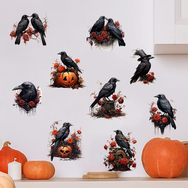 2024 Halloween Krager Pumpkin Vægklistermærke Q