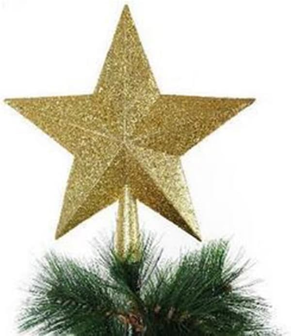 (20*19*2.5cm, guld) Glitter Stjerne Juletræspynt A