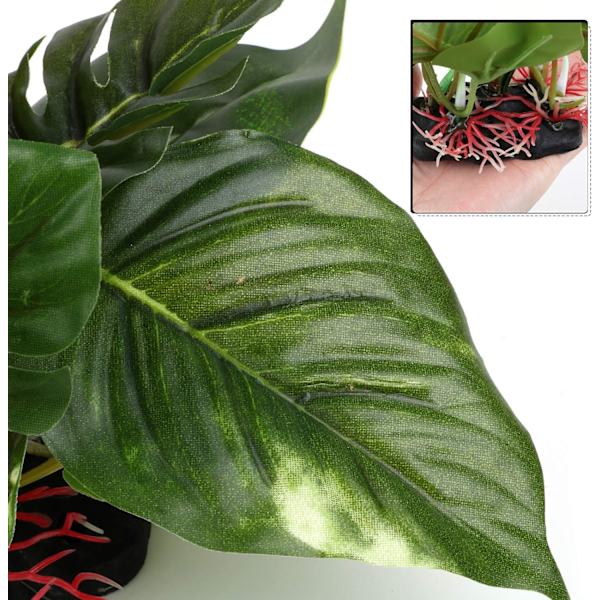 Akvariedekoration prydnader (vattenlösligt blad-medium+litet 2 st) Akvarietillbehör Fisk Tank