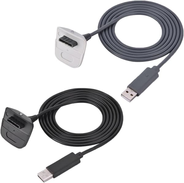 USB-ladekabel (grå), 1,5 m trådløs spillkontroller hurtigladerkabel for Xbox 360