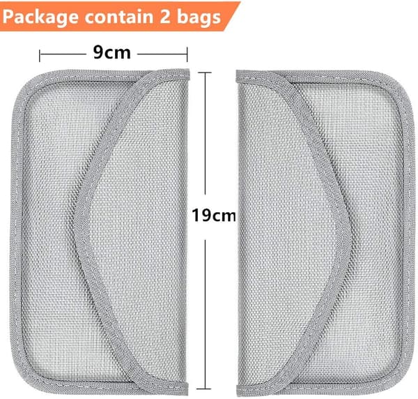 Faraday nyckelfobskydd (2-pack), signalblockerande väska för mobiltelefonintegritet (silver)
