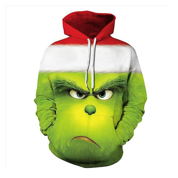 Unisex Jouluhuppari Novetly Paita Halloween Pusero Huppu Taskulla C 4XL