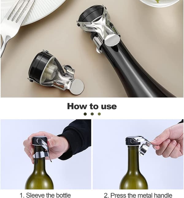 Champagne Prop til Flaske 4 Stykker Rustfrit Stål Mousserende Vin Ch