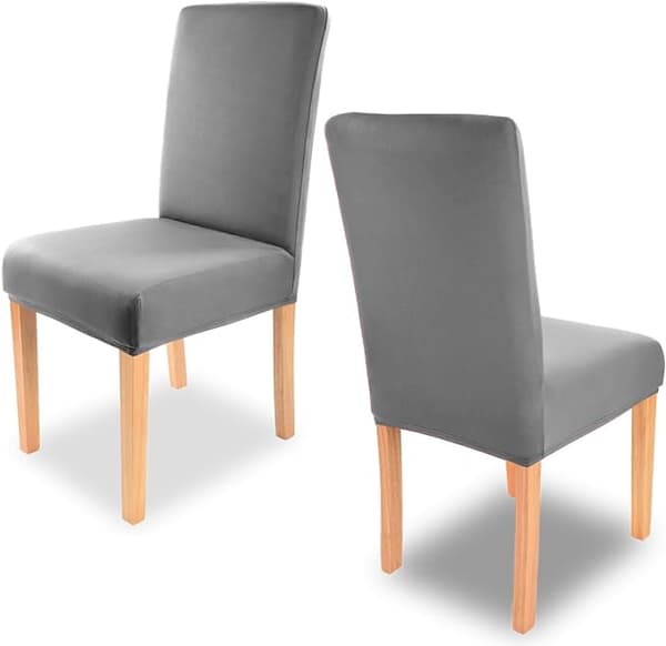 (Turkis) 4 stk Stretch Stolseter - Runde og Vinklede Rygger