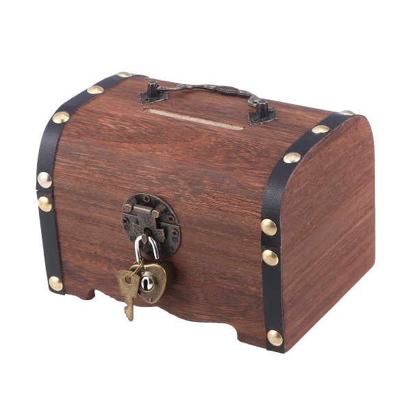 Vintage Treasure Storage Box Spargris Organizer Sparbox Case med lås