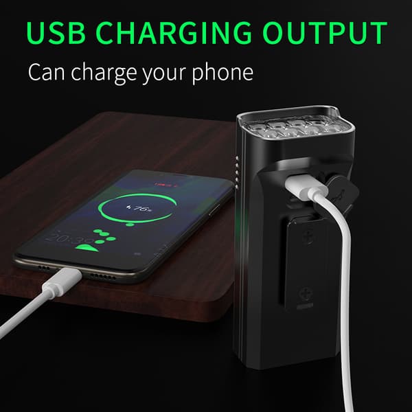 (Digital 5200 batteri) USB-laddningsbara cykellampor setSuper Brig