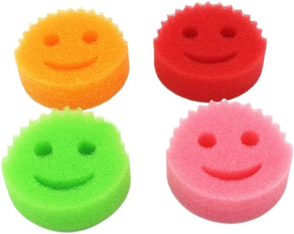 5 st Smiley Magic Sponge Diskning Bil Kopp Rengöring Stark Deko
