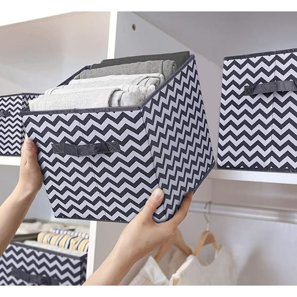 2 stk Foldbare Opbevaringskuber Opbevaringsbokse 28x27x27cm Skuffer Ikke-vævede Bokse med Håndtag Opbevaringskurv Opbevaringskasse Loc K