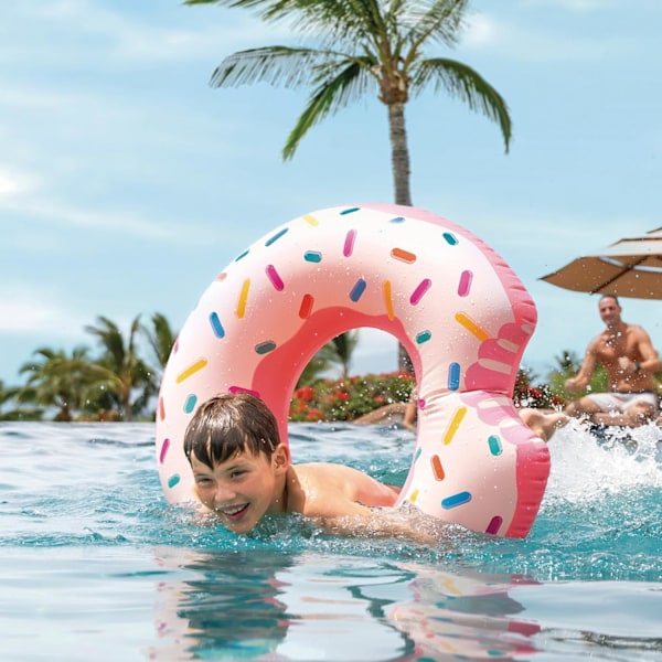 Stor oppustelig donut pool float - Sjov og farverig donut hjul til børn og voksne, Perf