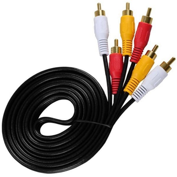 Kabel (5 FT) 2RCA han til 3RCA han stereo lydkabel, komposit