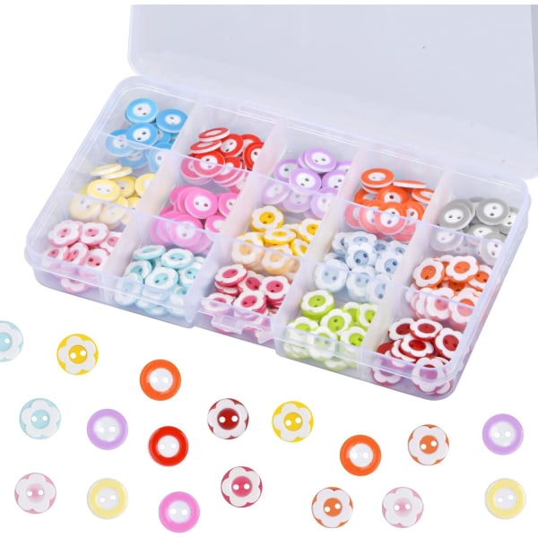 2 Holes 225 Pieces Round Buttons, 12 mm Kids Sewing Buttons, Roun