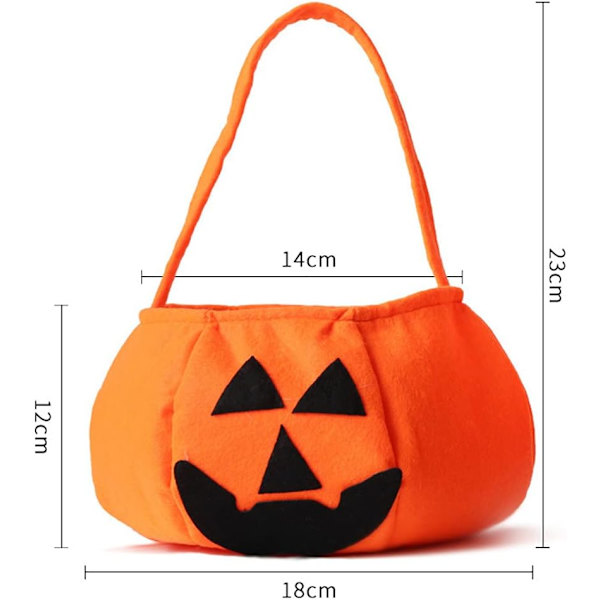 10 stk. græskarformede slikposer Halloween græskarpose bærbar tredimensionel græskarkurv