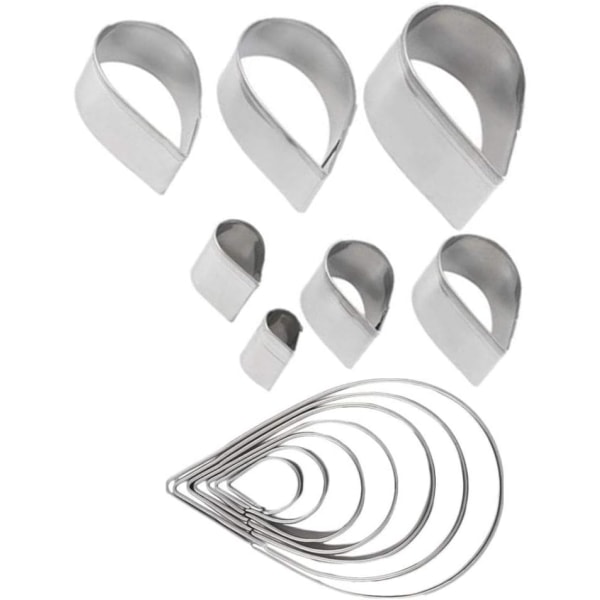 7 st cookie cutters drop cookie cutter kex fondant kakform kakformar för kakor sockerbröd gör kex choklad (silver)