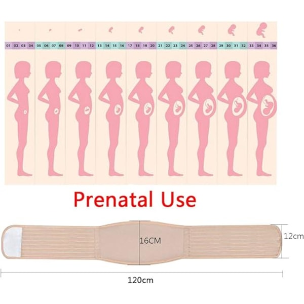 Brunt Bälte för gravida kvinnor 120 cm Gravidbälte för ländrygg och mage