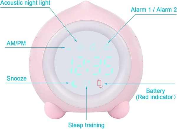 Børnealarmur med lysende digital LED-lampe