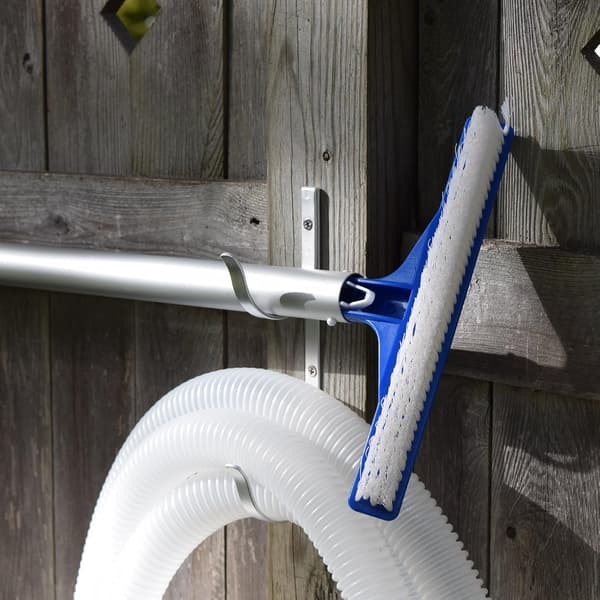 1 Pack (2 krokar) Pool Aluminium Pole Hanger Set, Nickel G