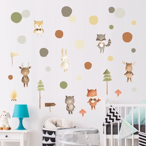 Wondever Dyre Løvetand Vægmærker Vægstickers Mural Dyre Bjørn Ræv Dekaler til Børn Baby Børneværelse Soveværelse