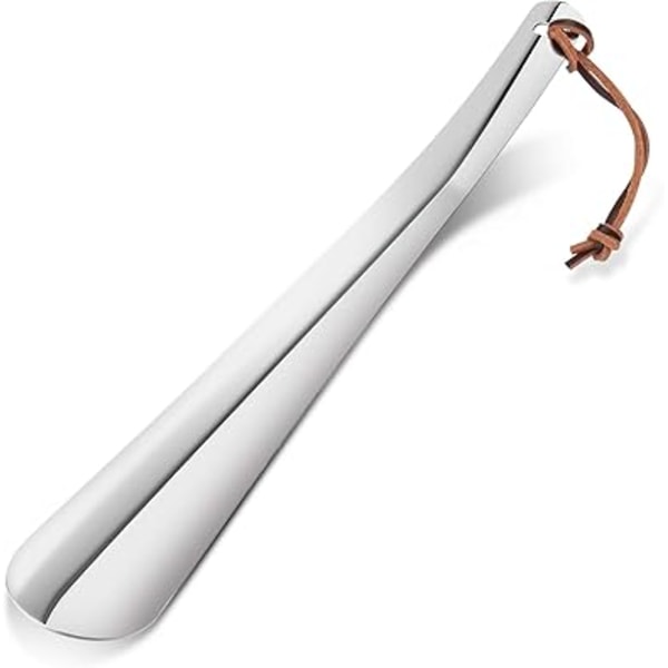 Skohorn Langt 12 Tommer, Premium Rustfrit Stål Skohorn, Skohjælper til Seniorer, Skohorn til Gravide Kvinder