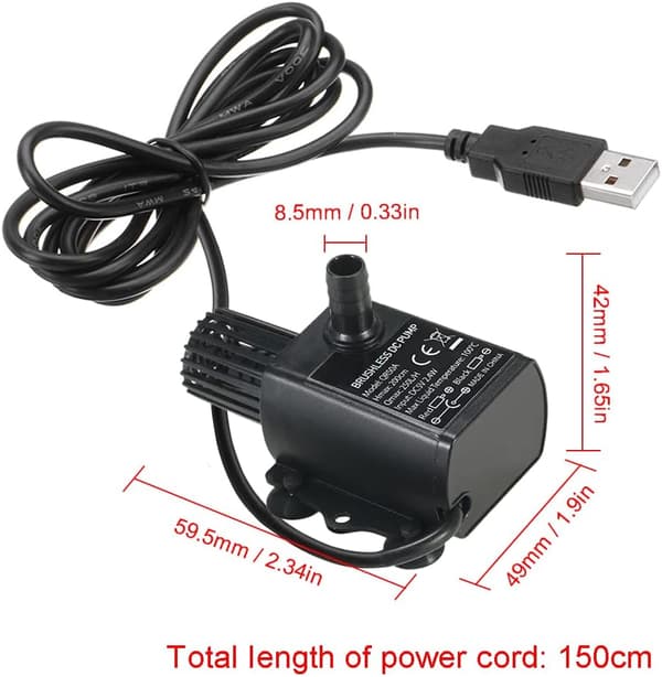 Akvariepump, Akvarievattenpump, Tyst Nedsänkbar Pump, Mini