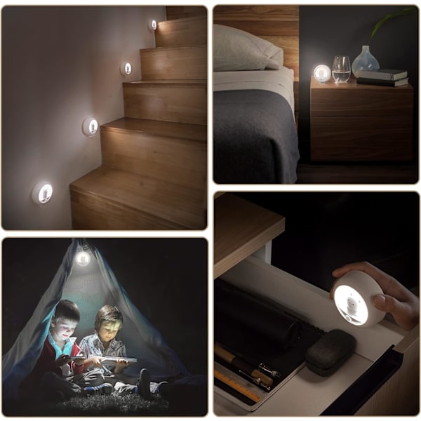 Vaaleanpunainen Ladattava Induktio LED-Yövalo 2 kpl F