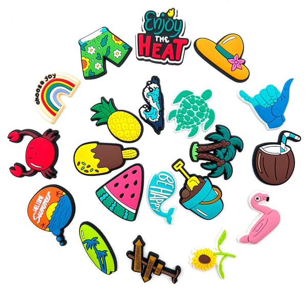 20 stk. charms til Croc Bubble Slides Clogs Sandaler, søde blomstersko-tilbehør dekorationer til børn