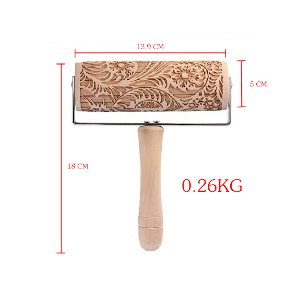 Embossed Rolling Pins, 3D Engraving Rolling Pin, Natural Safe Wo