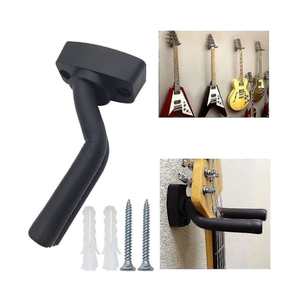 5-pack svart gitarrhängare Väggmonterad display med skruvar Passar gitarrer