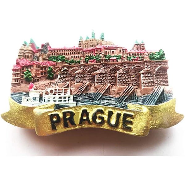 3D Praha Tšekin tasavalta Jääkaappimagneetti, Koti- ja keittiökoristelu, Tšekin tasavalta Praha Turistinen Jääkaappimagneettilahja