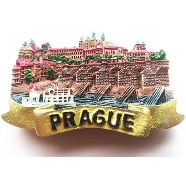 3D Praha Tsjekkia Kjøleskapsmagnet, Hjem og kjøkkendekorasjon, Tsjekkia Praha Turist Kjøleskapsmagnet Suvenirgave