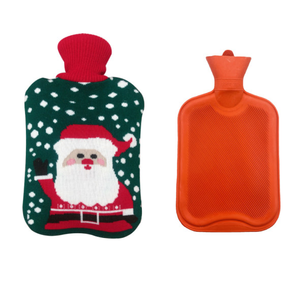 Hot Water Bottle with Cute Santa Cover, 2L Hot Water Bag for Hot